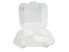 BANDEJA DOBLE 8X8 CON DIVISION BIO FOAM BIODEGRADABLE 4X50